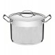 Caldeirão 24cm 7,8 Litros Professional Em Aço Inox Tramontina Fundo Triplo Com Tampa Plana Detalhe Satinado